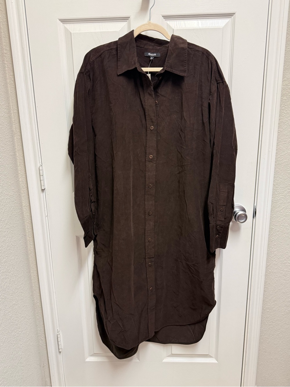 NWT Madewell Brown Corduroy Shirt Dress